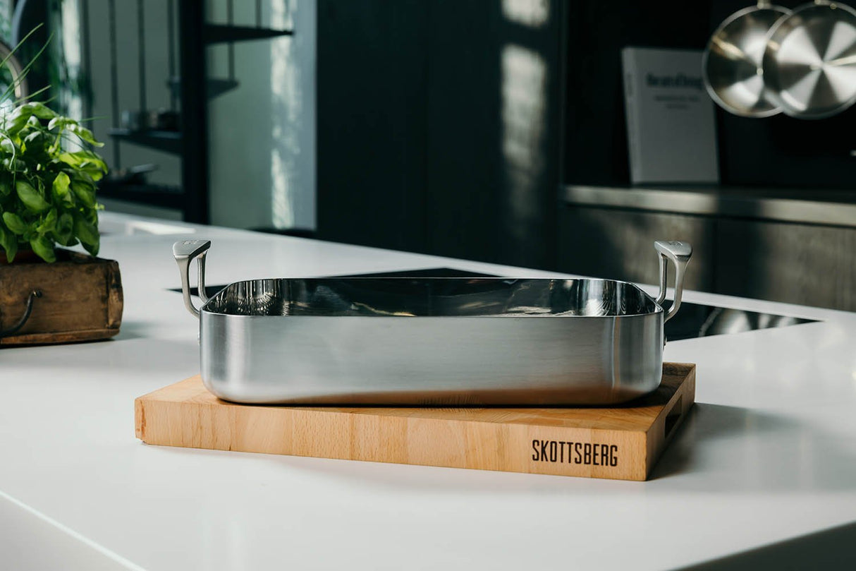 Skottsberg Oven Barbecue Stovetop Roasting Pan with Rack - Stainless Steel