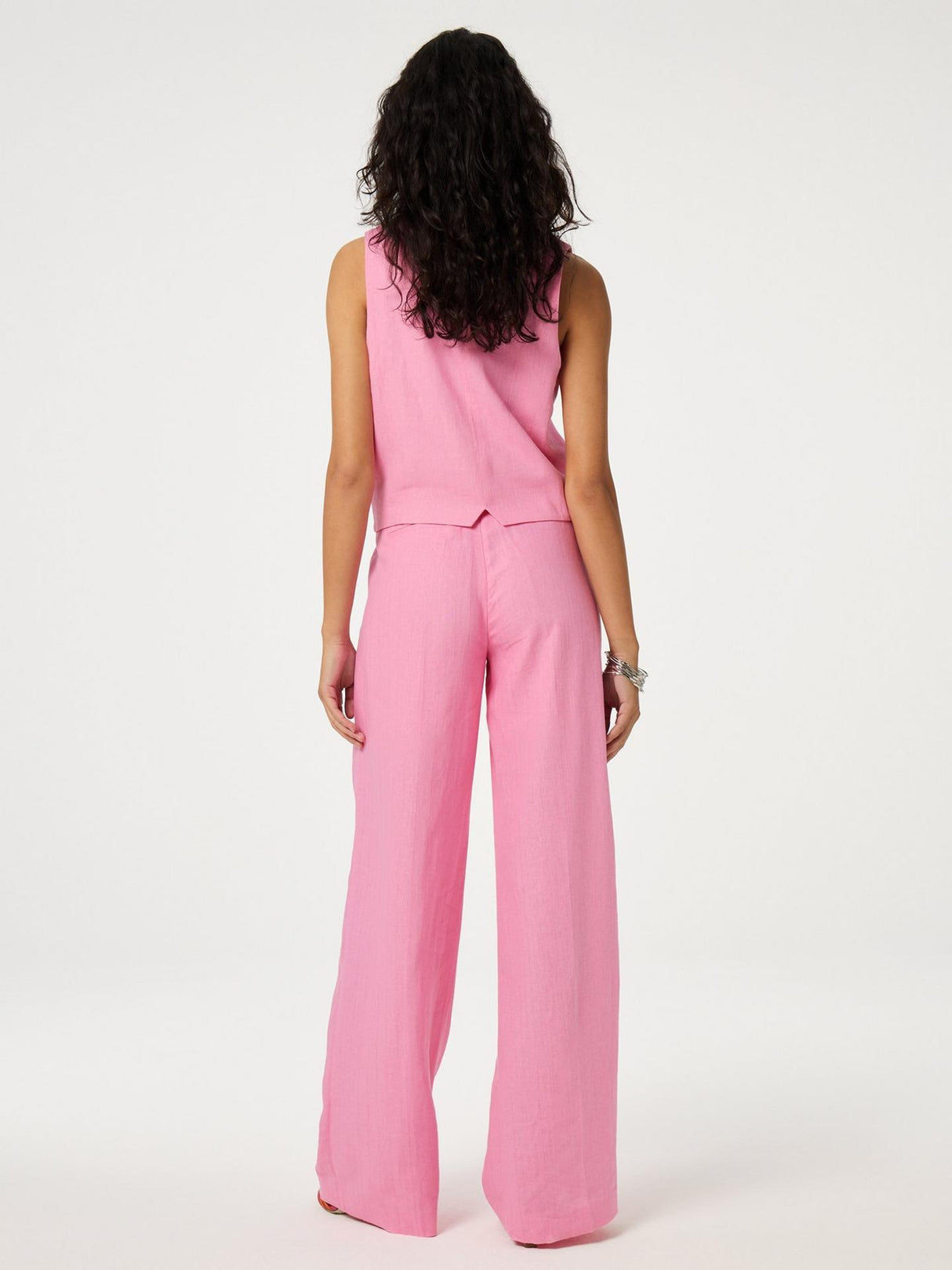 Fabienne Chapot Womens Gigi Linen Rich Waistcoat - Pink Glow - Size 34