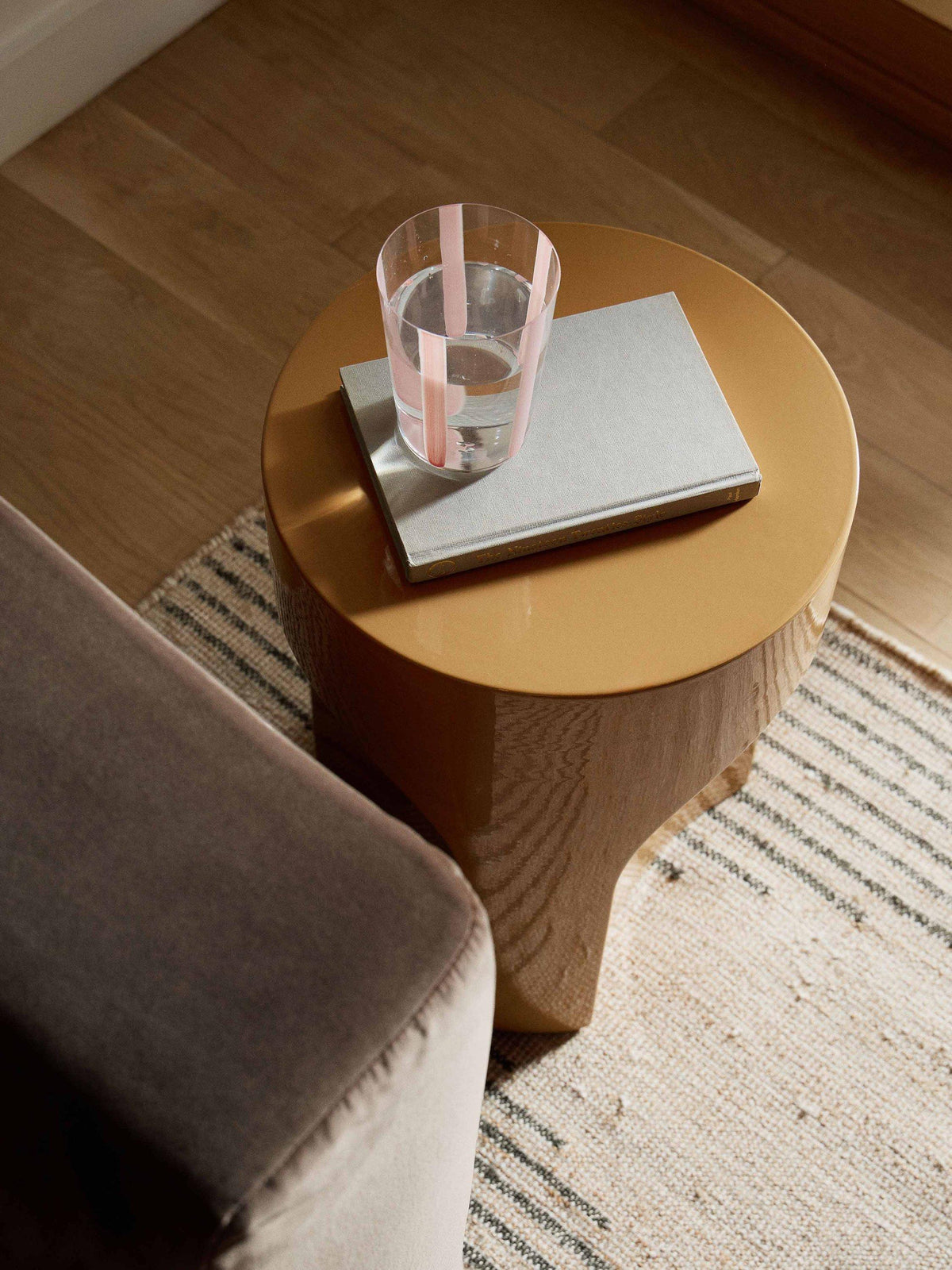 The Conran Shop Doric Sculptural Designer Living Room Side Table - Mustard