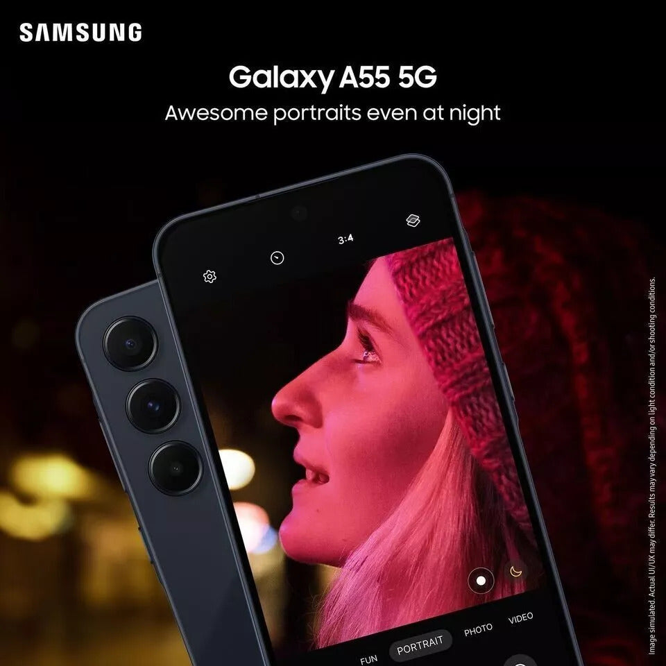 Samsung Galaxy A55 5G 128GB Smartphone 8GB RAM Unlocked Dual-Sim-Free - Navy - Kazoop