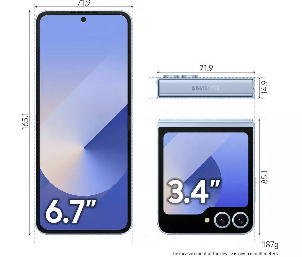 Samsung Galaxy Z Flip6 5G 6.7'' Foldable Smartphone 512GB Dual SIM-Free Blue - Kazoop
