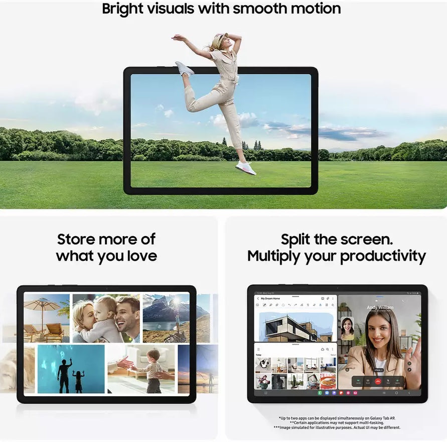 Samsung Galaxy Tab A9 LTE 4G 4GB RAM 64GB 8.7" Android Tablet - Silver