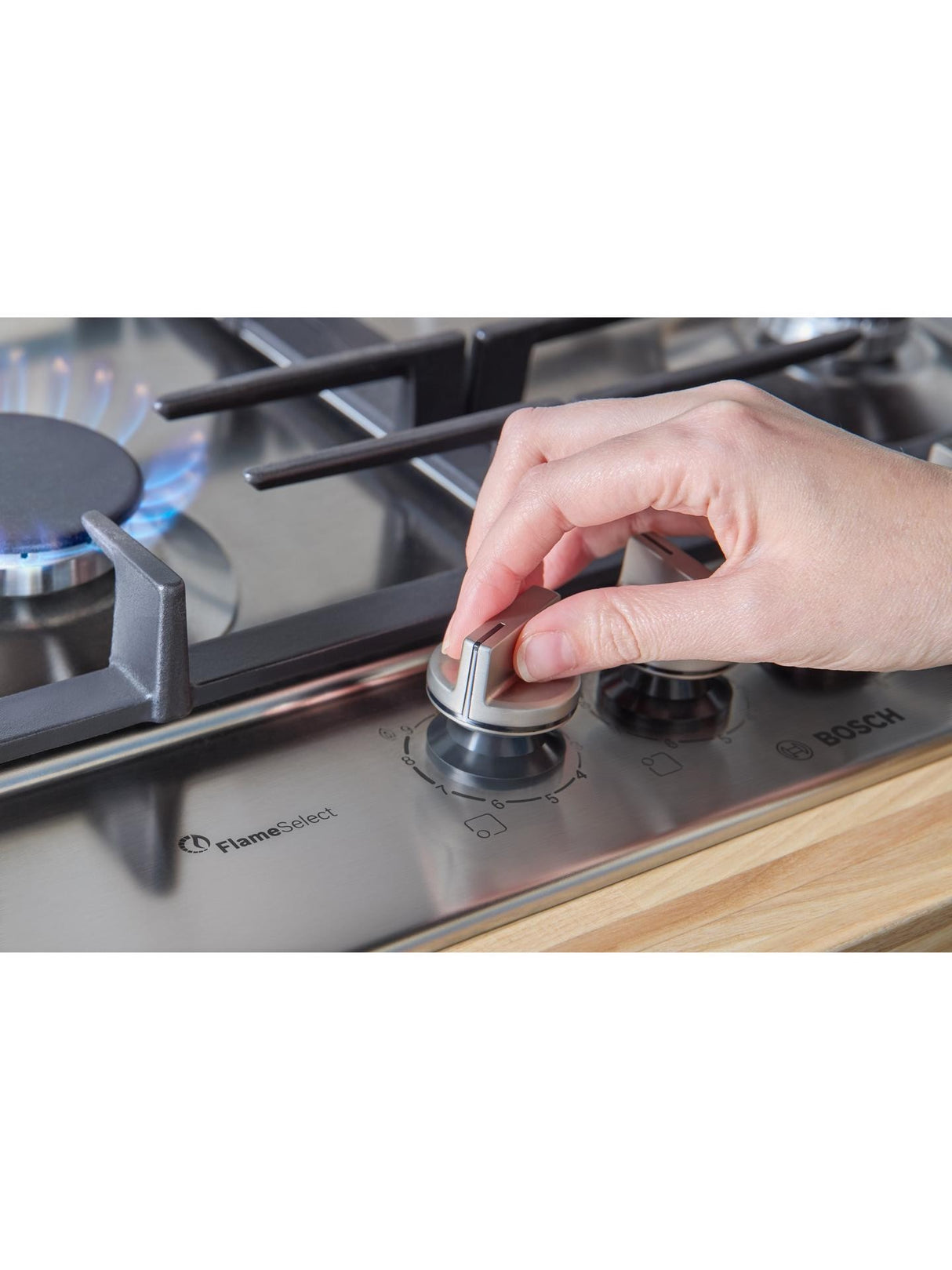 Bosch Series 6 PCP6A5I90 60cm Built-In Kitchen Gas Hob - Stainless Steel