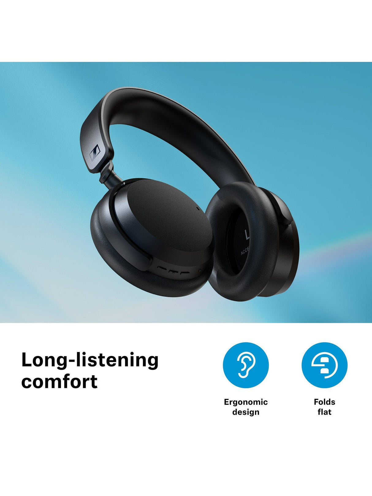 Sennheiser Accentum Wireless Bluetooth OverEar ANC Headphones with Mic White