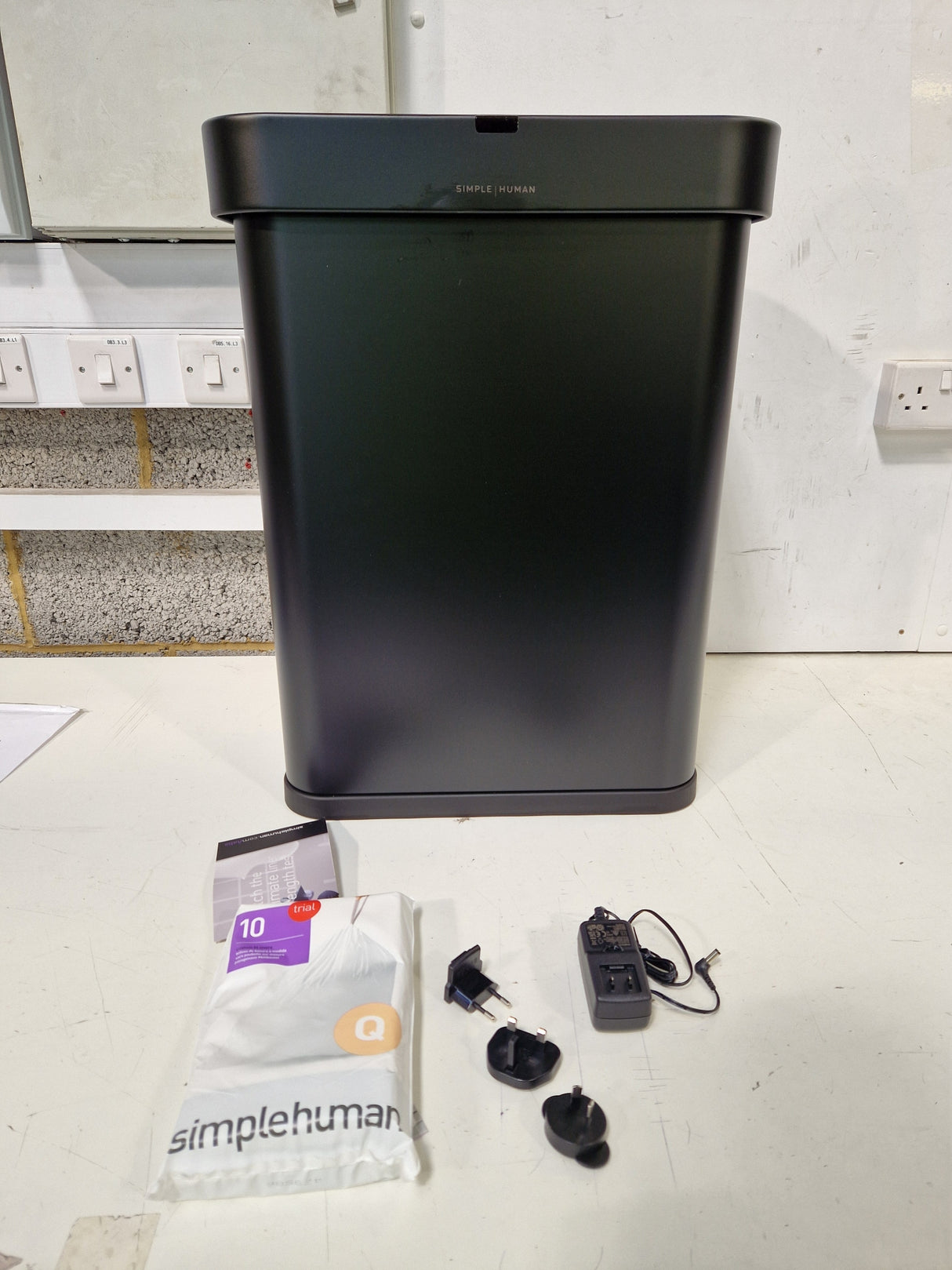 Simplehuman Rectangular 58L Voice and Motion Sensor Kitchen Bin - Black