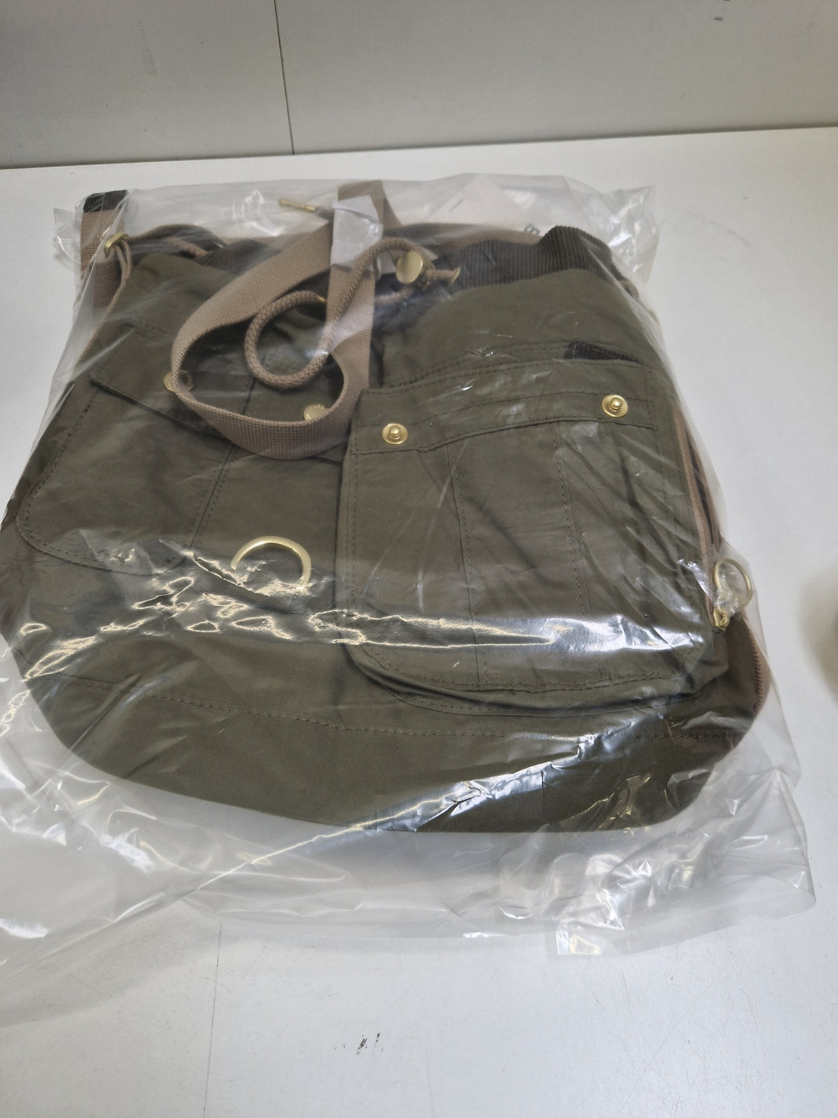 Barbour Mia Plain Drawstring Tote Roomy Design Women's Bag - Dusky Green