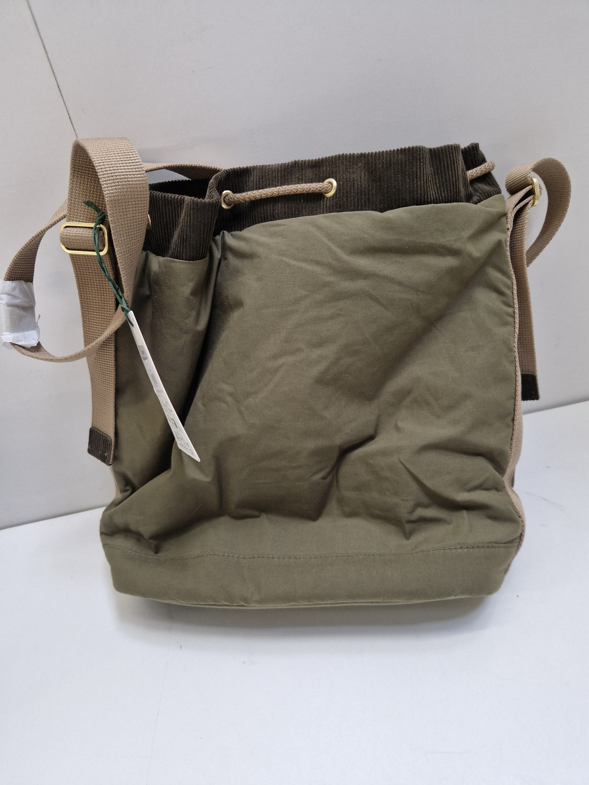Barbour Mia Plain Drawstring Tote Roomy Design Women's Bag - Dusky Green