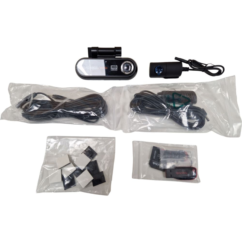 Road Angel Halo AE-1000HD Front and Rear 1080p Dash Cam Camera Kit - Black