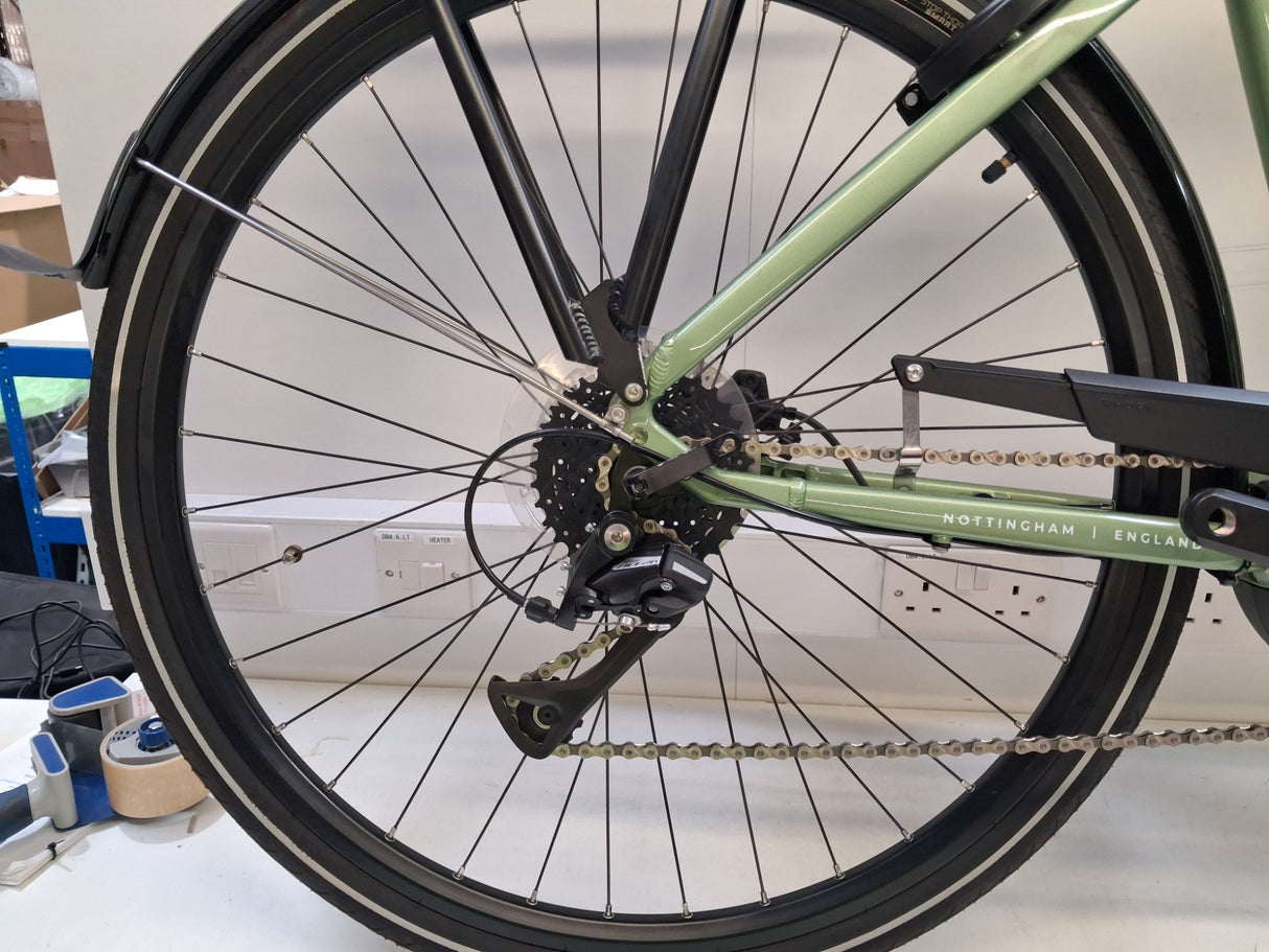 Raleigh Felix+ Crossbar Disc Brakes Hybrid E--Bike - Green - Medium 19''