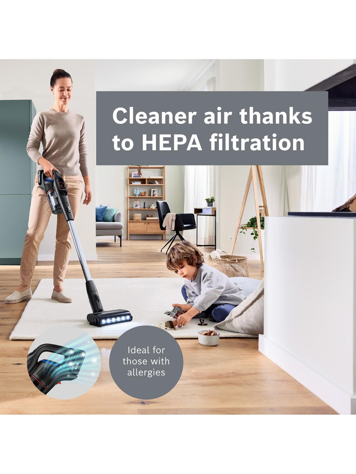 Bosch Unlimited 9 Dual Battery Cordless MicroClean Vacuum Cleaner BCS932BGB