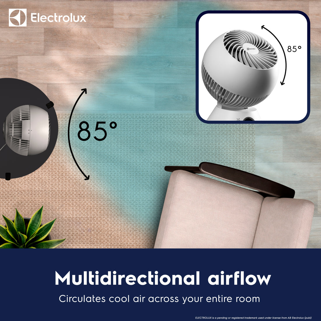 Electrolux Flowair COL1724TE 9-Speed Adjustable Air Circulator Fan - White