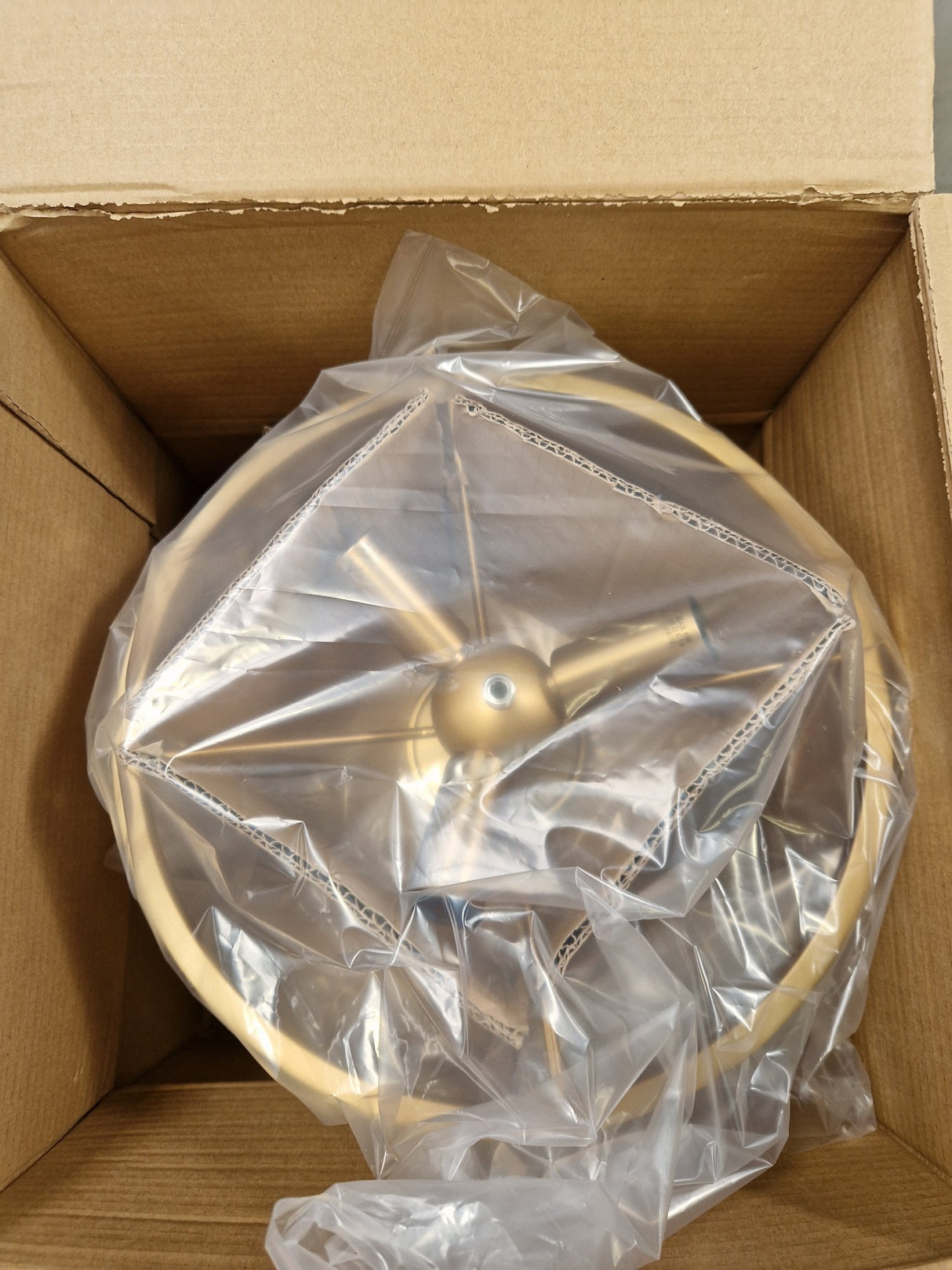 John Lewis Cadogan Textured Glass Semi Flush Ceiling Light - Antique Brass