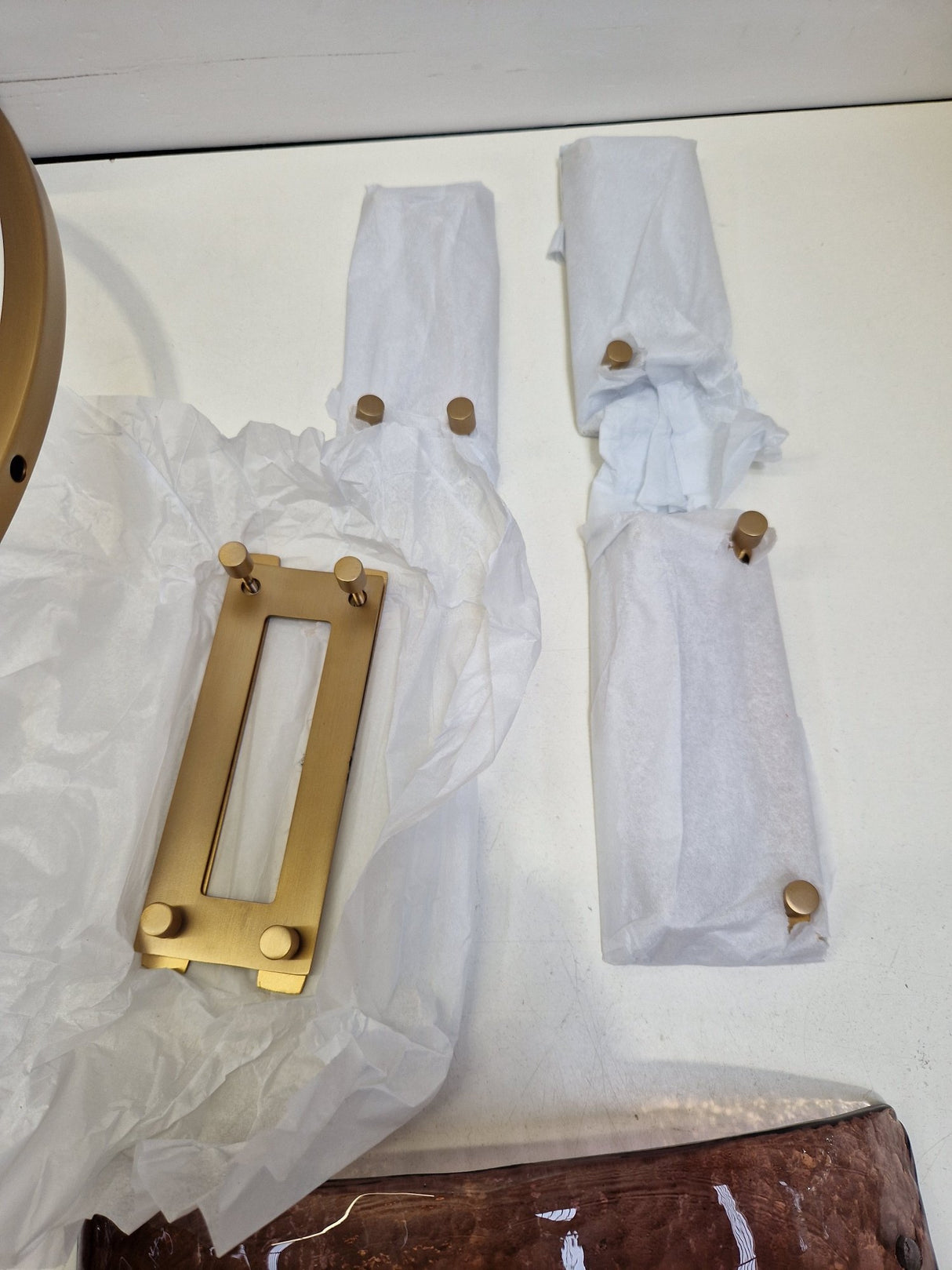 John Lewis Cadogan Textured Glass Semi Flush Ceiling Light - Antique Brass