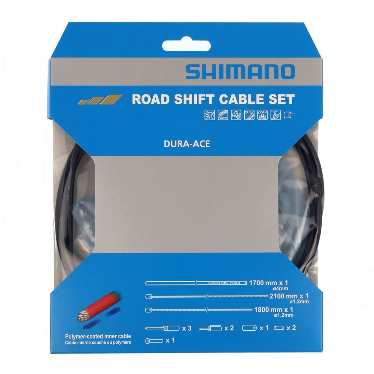 Shimano Dura Ace 9000 Road Gear Cable Set w/Polymer Coated Inner - Black