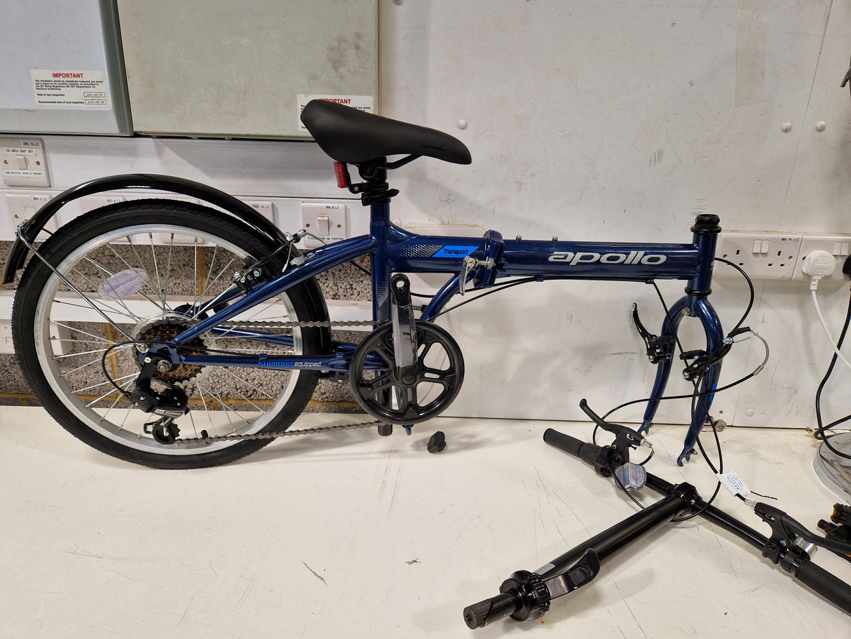 Apollo Transport Compact Folding 20" Wheels Steel Frame 6-Speed Bike - Navy