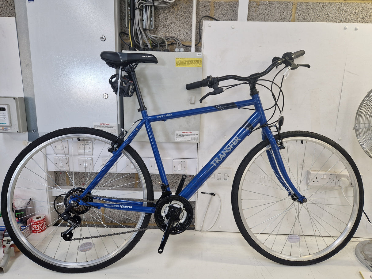 Apollo Transfer Men's 18 Gears V-Brake Alloy Hybrid Bike - 21" Large - Blue