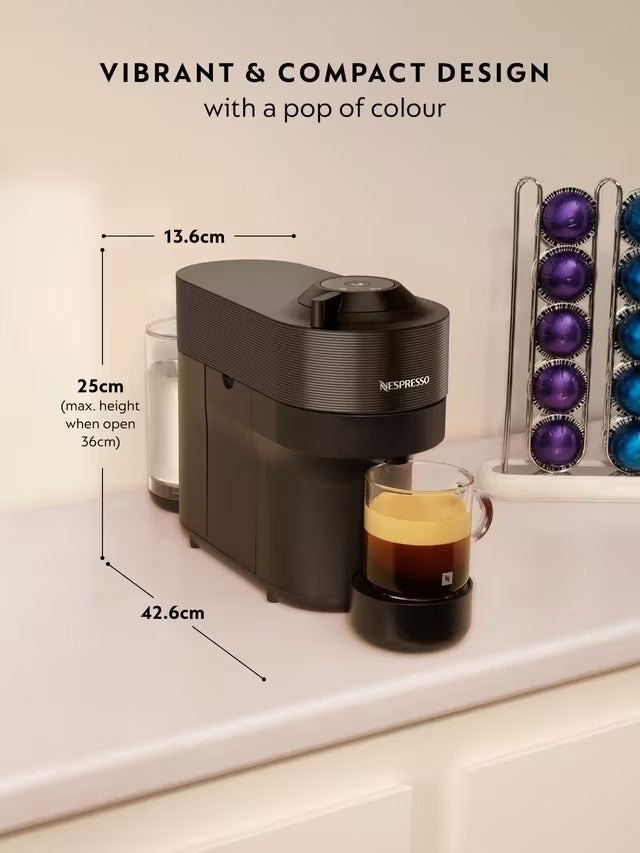 Nespresso by De'Longhi Vertuo Pop Compact Coffee Pod Machine 19bar - Black