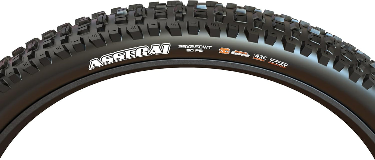 Maxxis Assegai 60 TPI Dual Compound EXO/TR Folding MTB Tyre 29 x 2.6 - Black