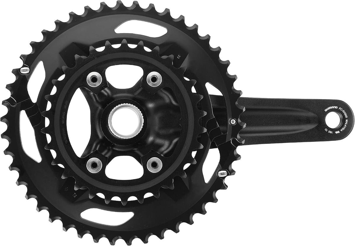 Shimano GRX FC-RX600 10-Speed 46/30T Hollowtech II Chainset - 165mm - Black