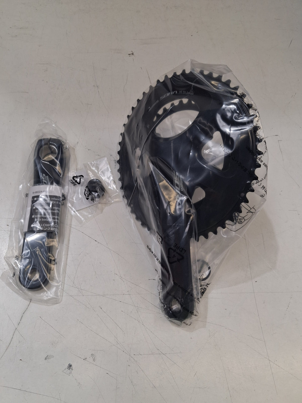 Shimano Sora R3000 50/34T 9 Speed Road Bike Chainset 170mm Double Gear Grey