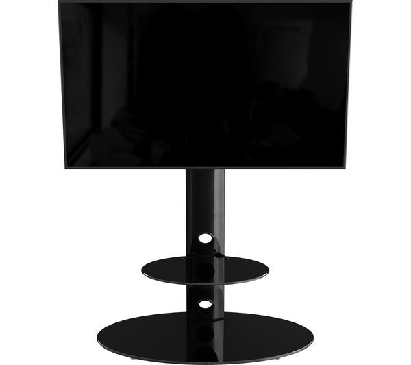 AVF Lugano Oval Pedestal TV Stand With Bracket For TVs Up To 65" - Black