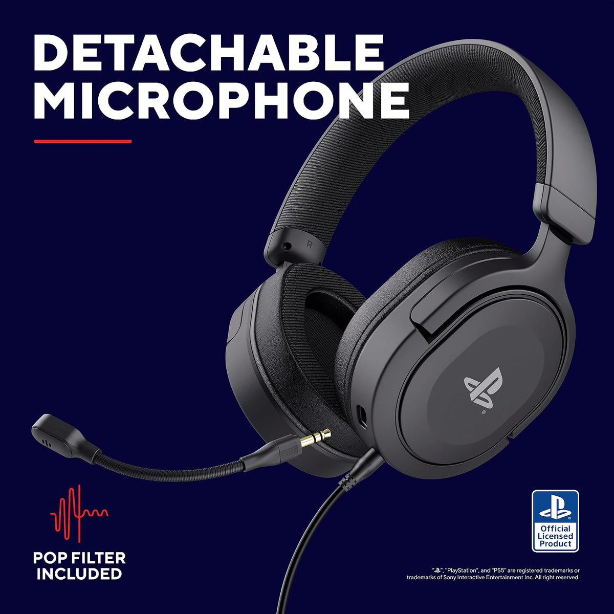 Trust GXT 498 Forta PS5 Licensed 50mm Wired 3D Audio Gaming Headset - Black