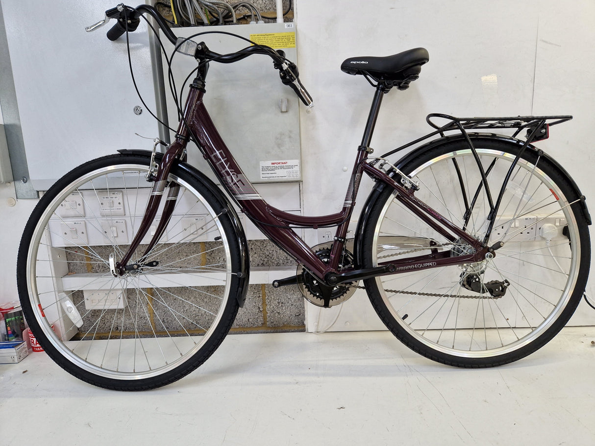 Apollo Elyse Women's 21 Speed 16'' Alloy Frame Hybrid Bike - Small - Purple