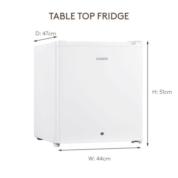 Haden HR55W-E 41L Compact Reversible Door Mini Table Top Fridge - White