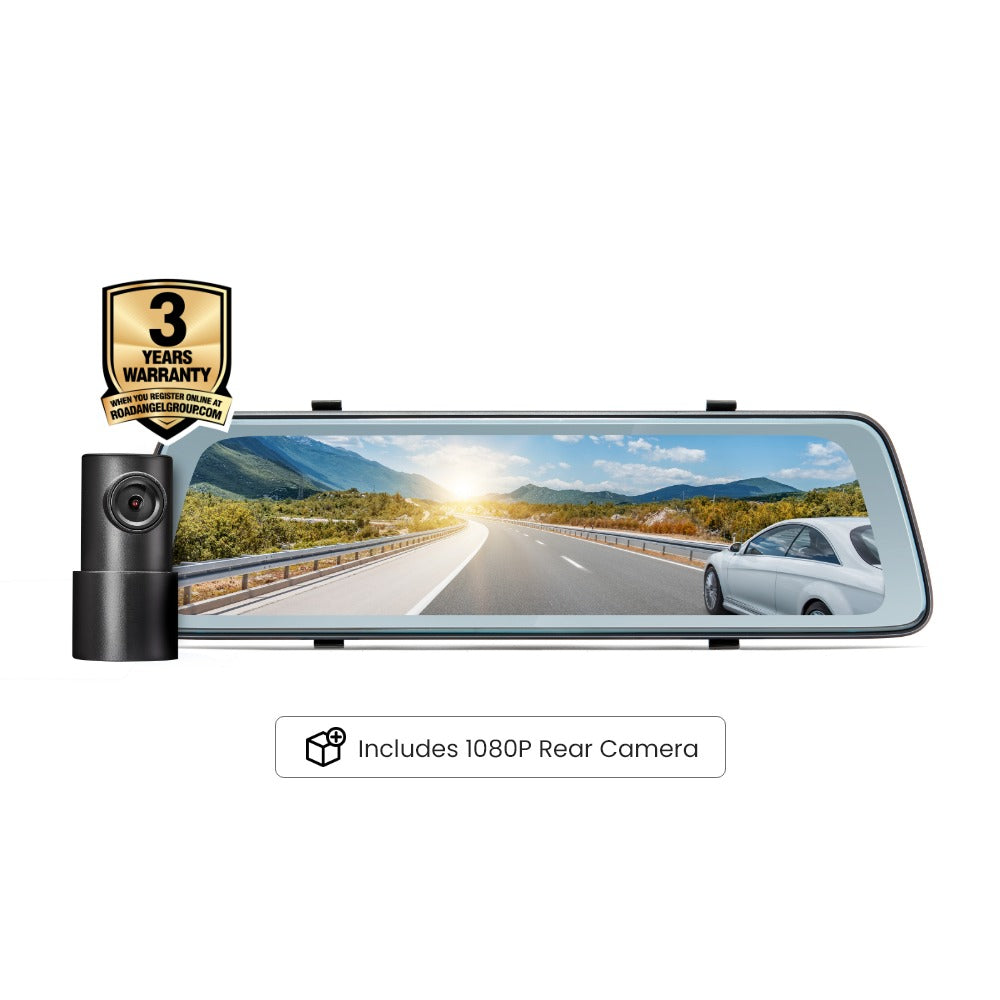 Road Angel Halo Vision 2 1440p Mirror Dash Cam Rear View Parking Mode Black
