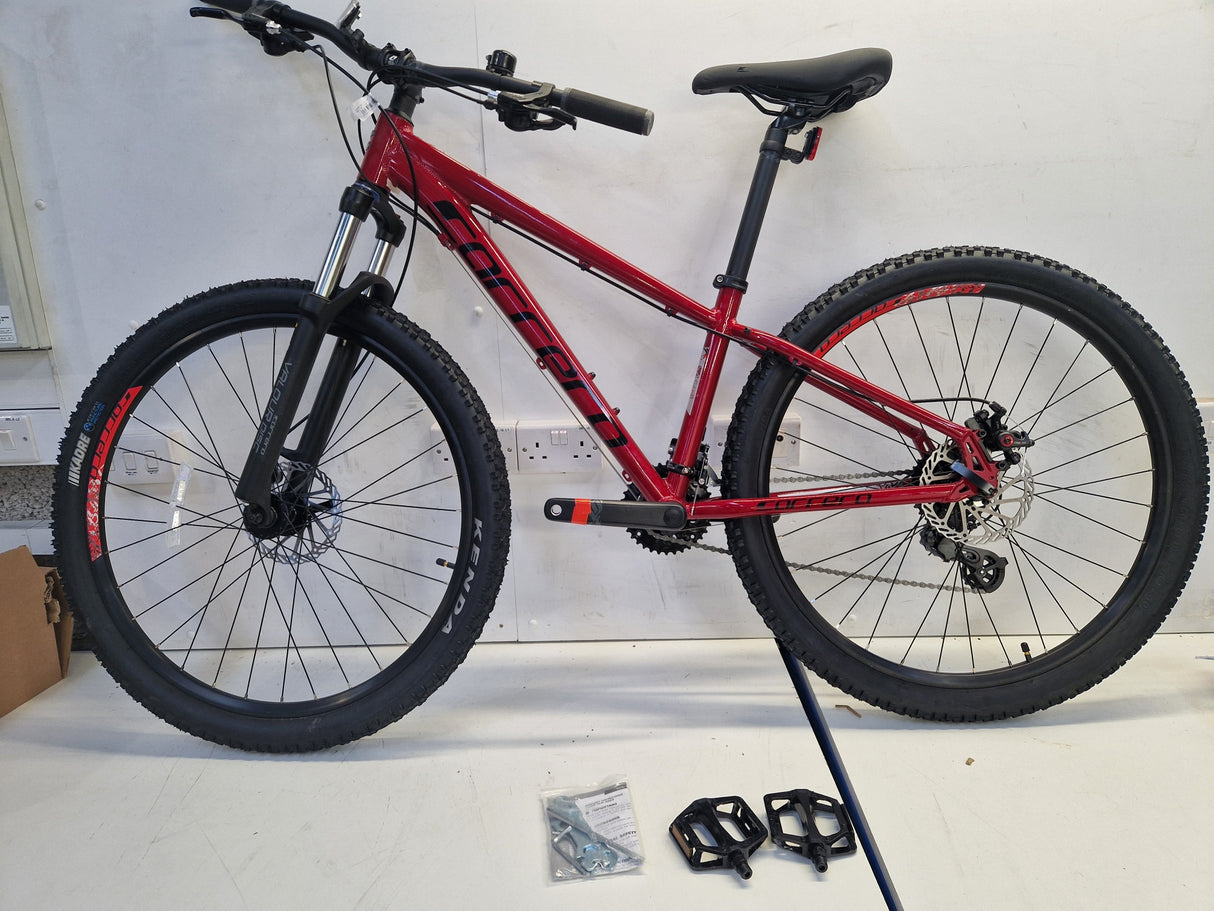 Carrera Valour Disc Mens 16-Speed Mountain Bike - Red - 14'' X-Small Frame