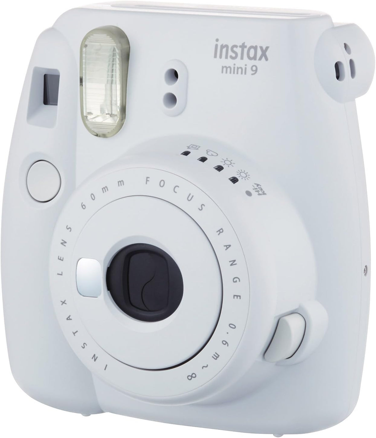 Fujifilm Instax Mini 9 Instant Film Camera with Selfie Mirror & Hi-Key White