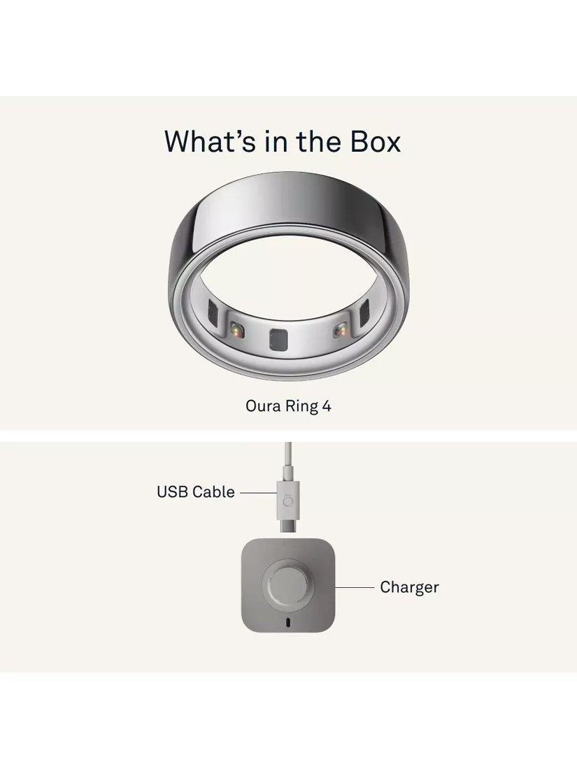 Oura Ring 4 Health & Fitness Tracker Android and IOS Smart Ring - Silver - 6