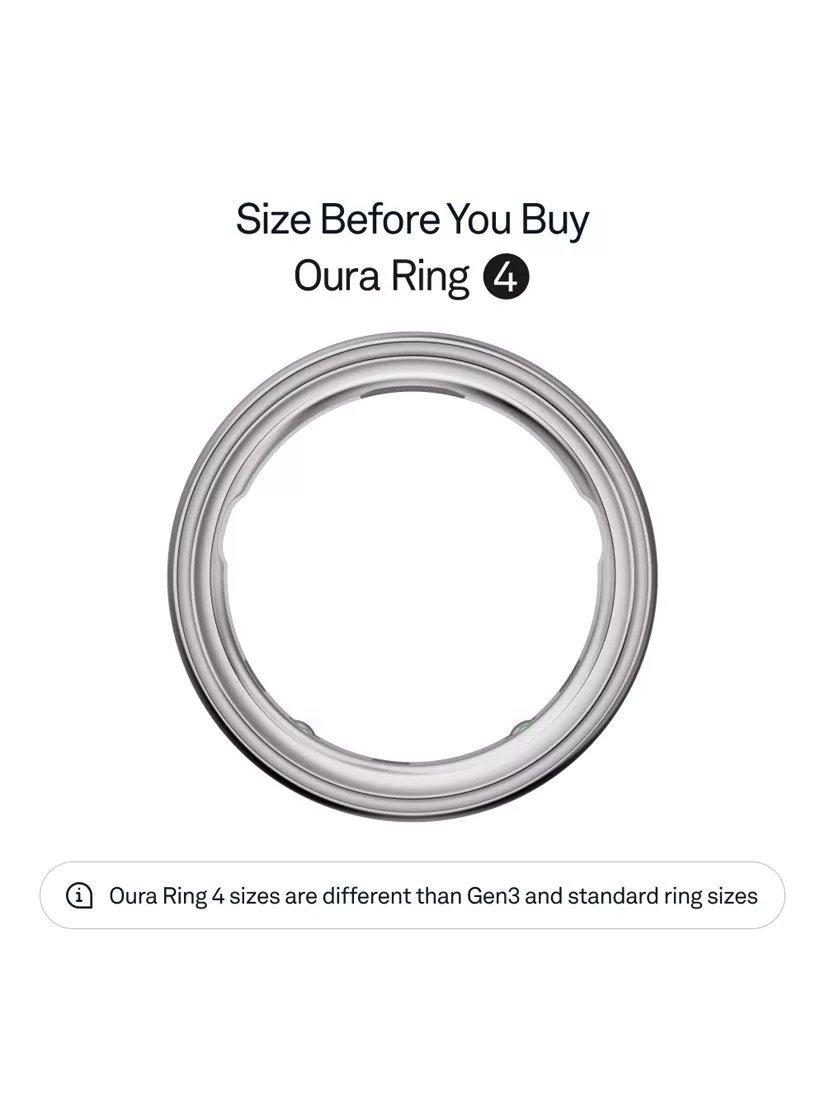 Oura Ring 4 Health & Fitness Tracker Android and IOS Smart Ring - Silver - 6