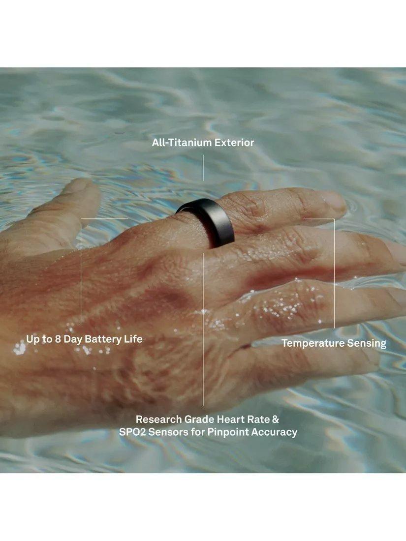 Oura Ring 4 Health & Fitness Tracker Android and IOS Smart Ring - Silver - 6