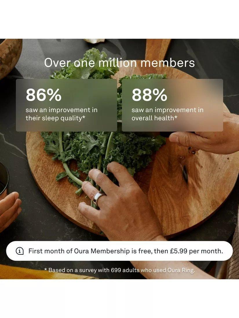 Oura Ring 4 Health & Fitness Tracker Android and IOS Smart Ring - Silver - 6