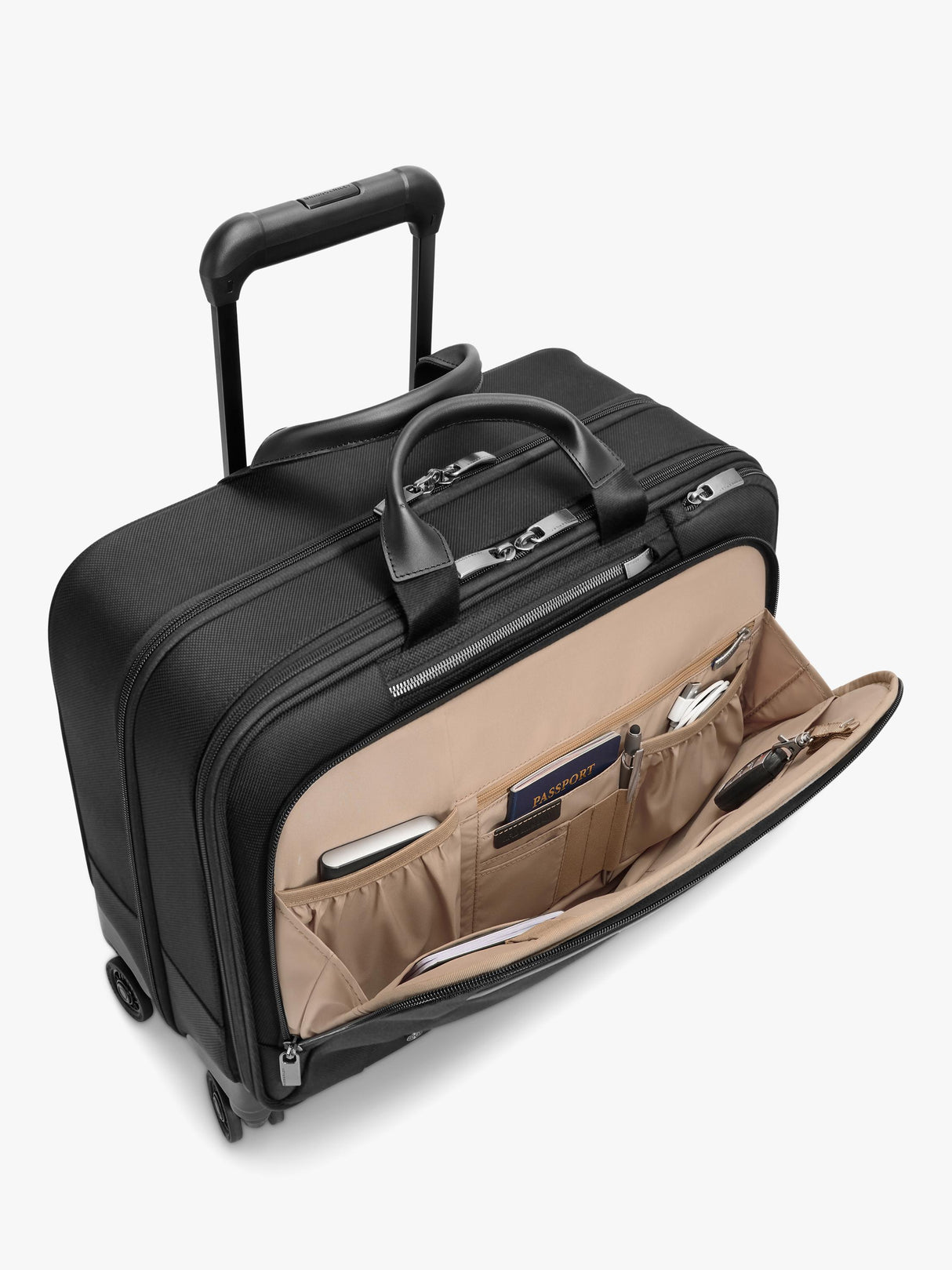 Briggs & Riley Large 4-Wheel Spinner Laptop Briefcase 28L Cabin Bag - Black