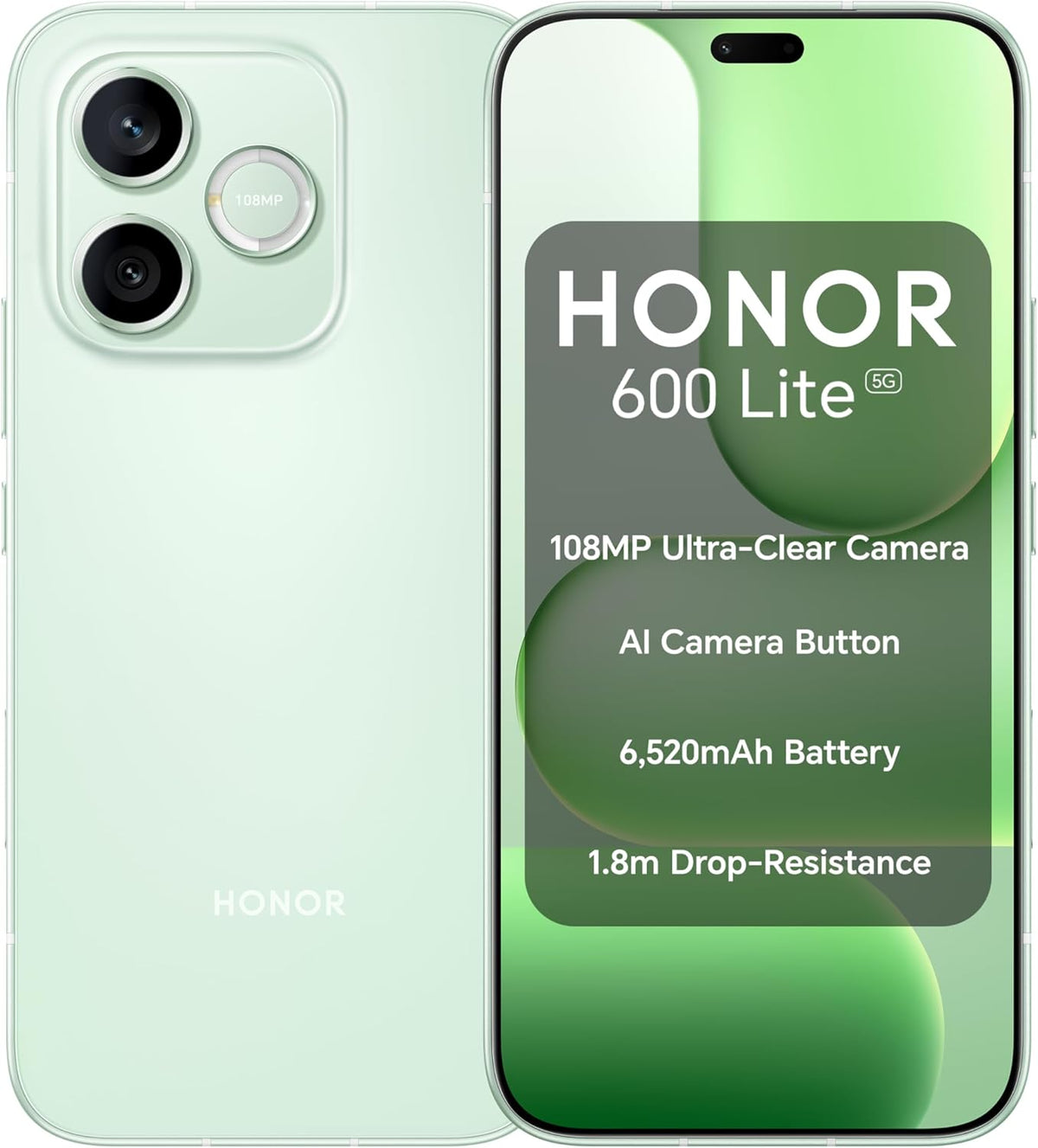 HONOR 600 Lite 256GB 8GB 5G Dual SIM+eSIM Unlocked Smartphone Sprout Green