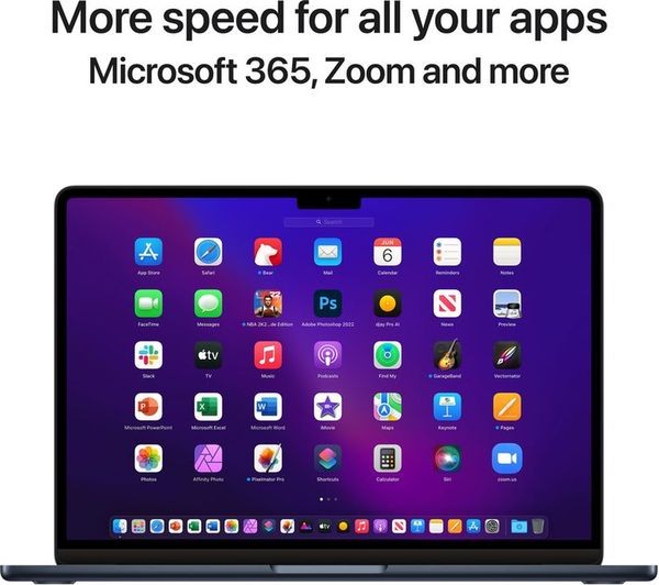 Apple MacBook Air 2022 13.6" 256GB SSD 16GB RAM M2 Chip Laptop - Midnight