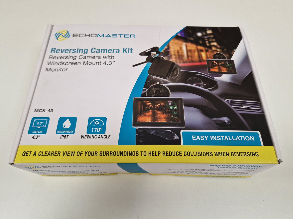 EchoMaster MCK-43 Reversing Camera Kit 4.3in Monitor Windscreen Mount Black