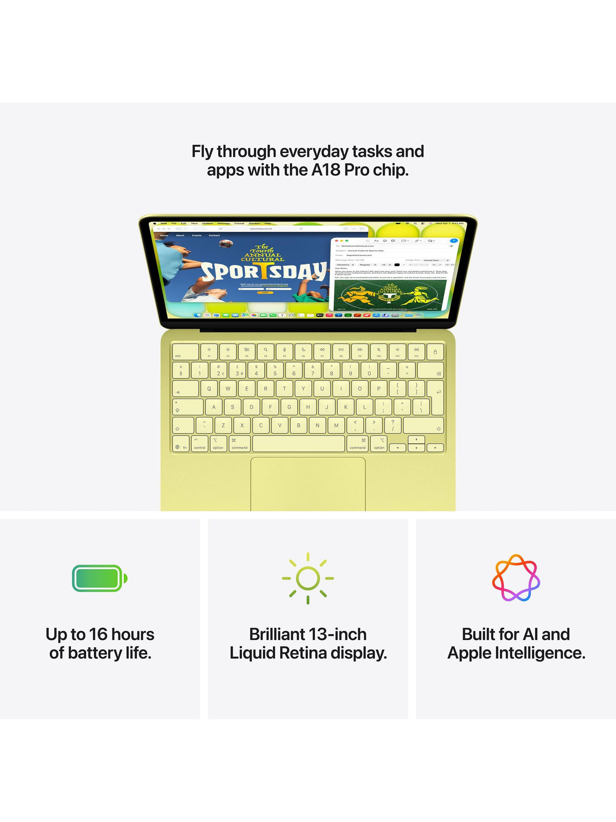 APPLE MacBook Neo MHFF4B/A (2026) 13" A18 Pro - 8GBRAM - 256GB SSD - Indigo