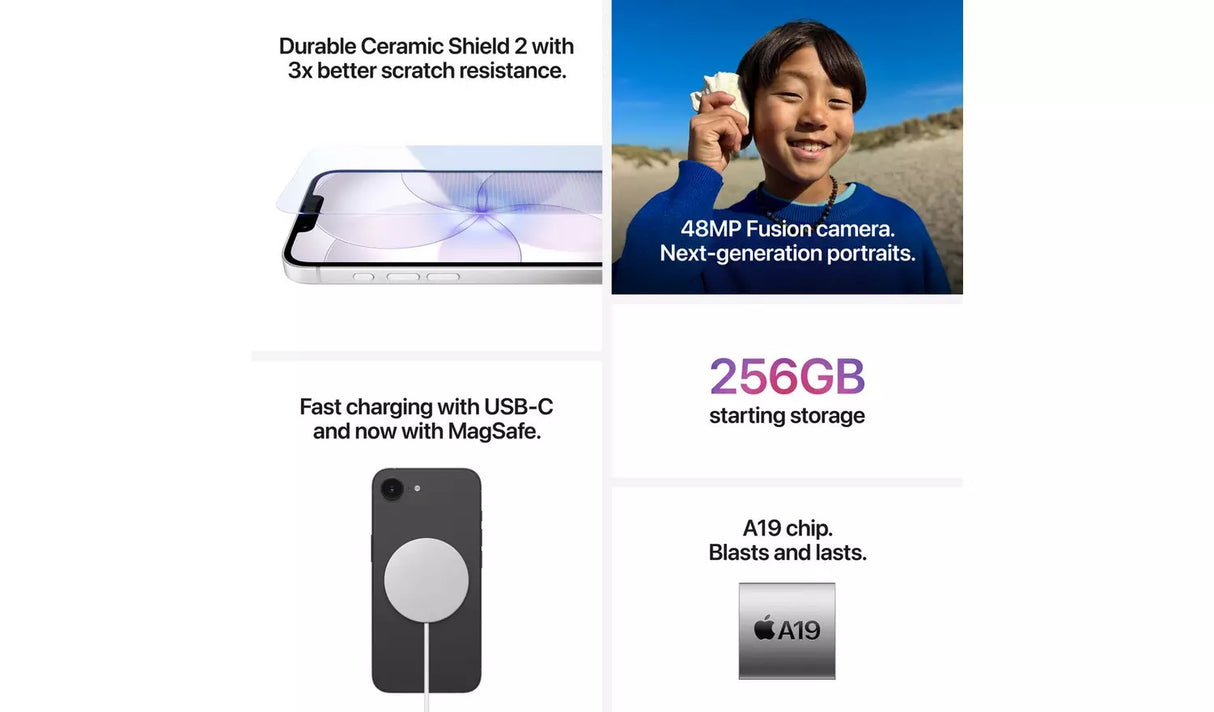Apple iPhone 17e 5G 6.1'' Smartphone 512GB nano SIM + eSIM Unlocked - White