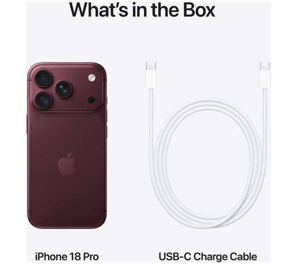 Apple iPhone 18 Pro 256GB 5G 6.3in SIM+ Esim Unlocked Smartphone - Burgundy