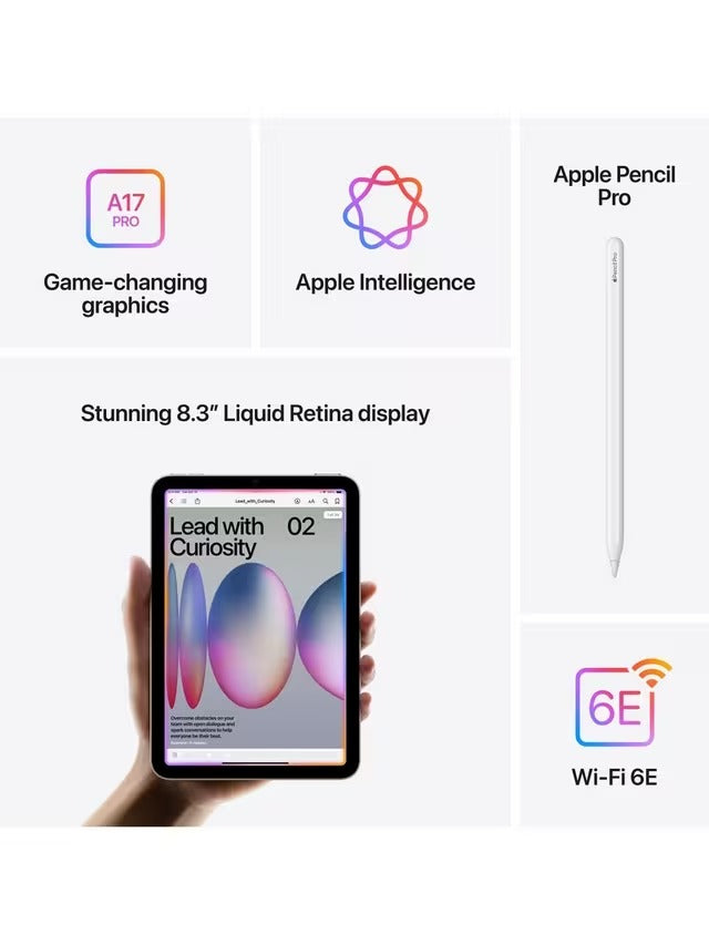 Apple iPad Mini (2024) 8.3'' 256GB Wi-Fi A17 Pro iPadOS Tablet - Starlight