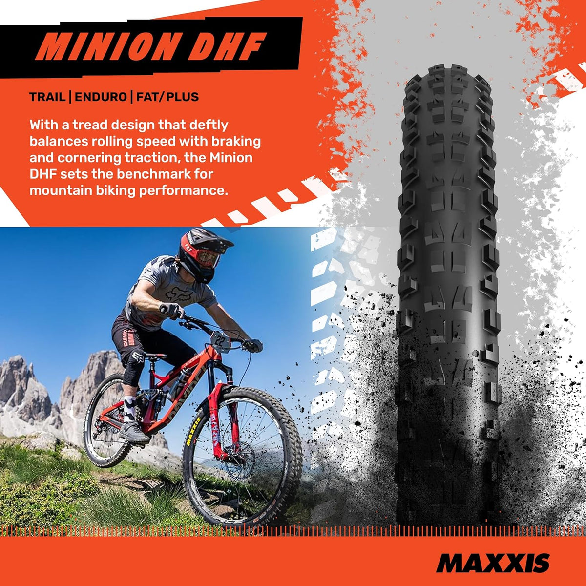 Maxxis Minion DHF 29 x 2.30 60TPI Dual EXO TR Folding MTB Bike Tyre - Black
