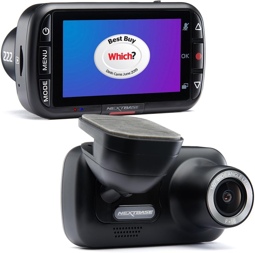 Nextbase 222 NBDVR222 1080p Full HD Dash Cam 140 Degree G-Sensor - Black