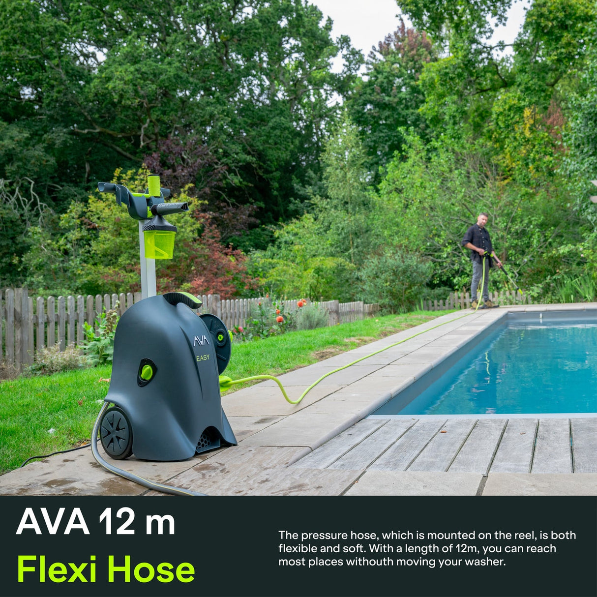 AVA Easy P57 Medium Pressure Washer 145 Bar 500L/h 2100W 12m Hose - Grey