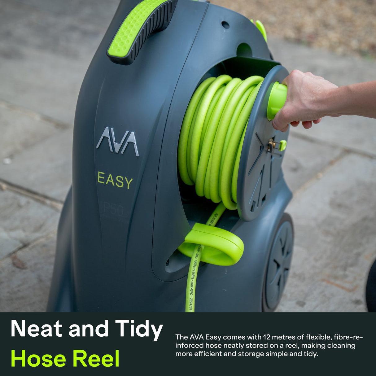 AVA Easy P57 Medium Pressure Washer 145 Bar 500L/h 2100W 12m Hose - Grey
