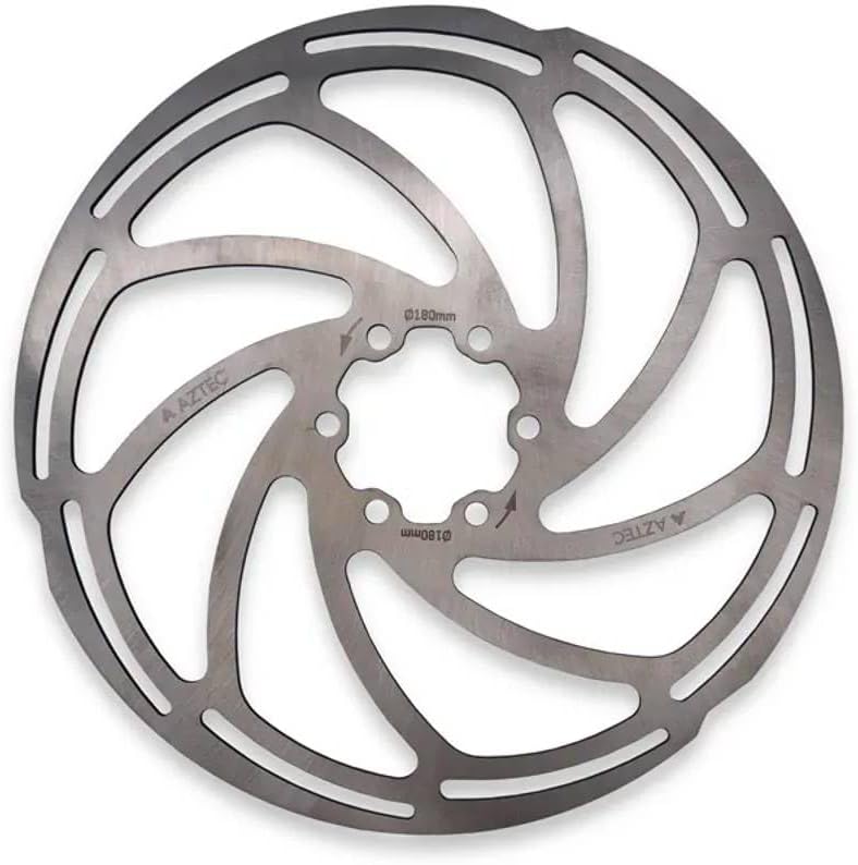 Aztec PBR5203 Slotted Stainless Steel 6-Bolt Disc Brake Rotor 203mm - Silver