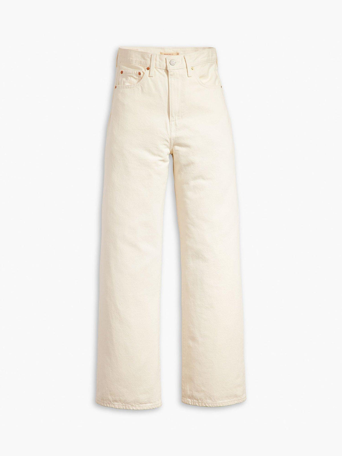 Levis Ribcage Wide Leg High Rise Cotton Denim Jeans - W28m x 32L White/Cream