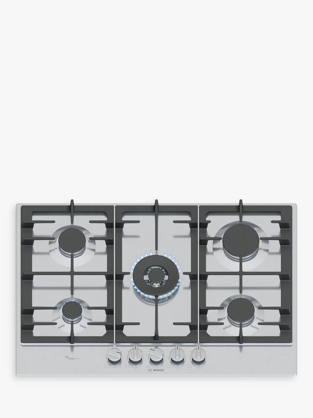 Bosch Series 6 PCQ7A5I90 75cm 5 Burner Gas Hob Stainless Steel FlameSelect